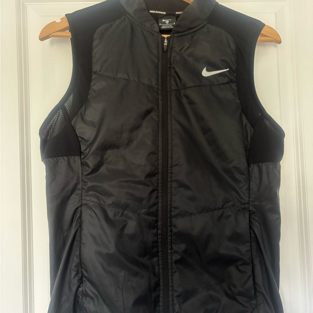 Nike Black Quilted Vest with Swoosh Logo